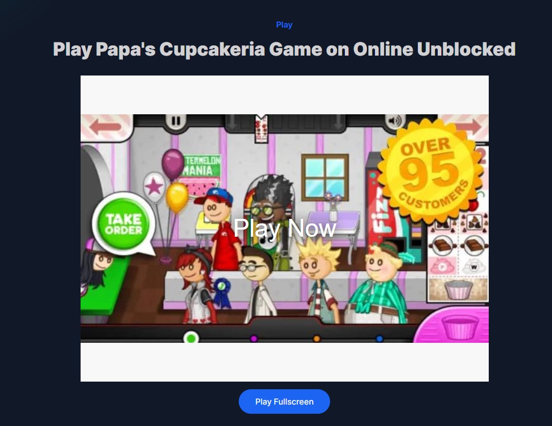 Play Papa's Cupcakeria game on Online Unblocked without Flash